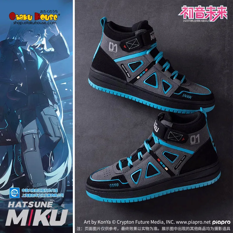 Hatsune Miku Vocaloid High-Top Sneakers Classic Black