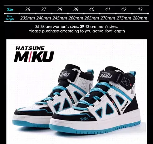 Hatsune Miku Vocaloid High-Top Sneakers Classic Black