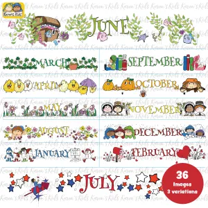 Headers and Footers Clipart Monthly Themes (Karen's Kids Clipart)