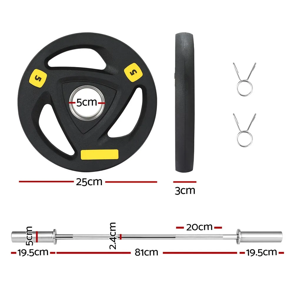 Heavy-Duty 16kg Barbell Set with Cast Iron Plates - Everfit