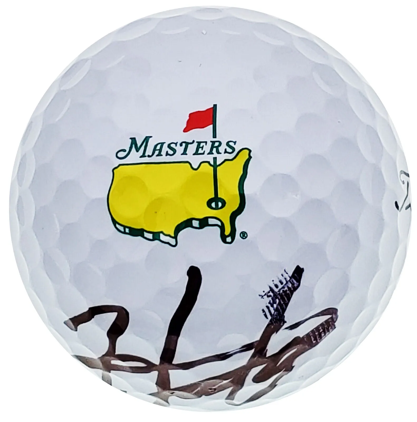 Hideki Matsuyama Autographed Masters Logo Golf Ball (Smudged) (BAS COA)