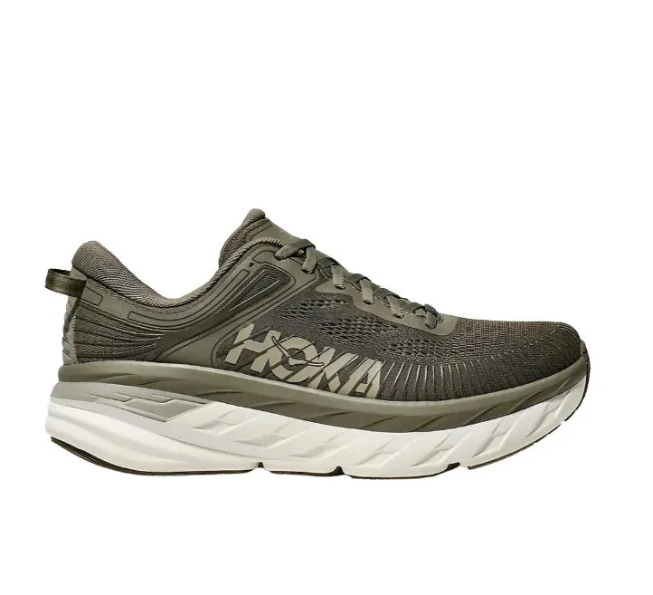 HOKA Men's Bondi 7 Sneaker - Olive Haze/White