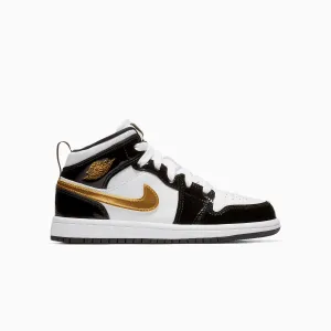 Kid's Air Jordan 1 Mid SE "Black Gold" Pre School