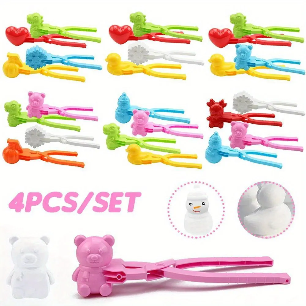 Kids Outdoor Snowball Clip and Shovel Set with Cute Bear Duck Mold