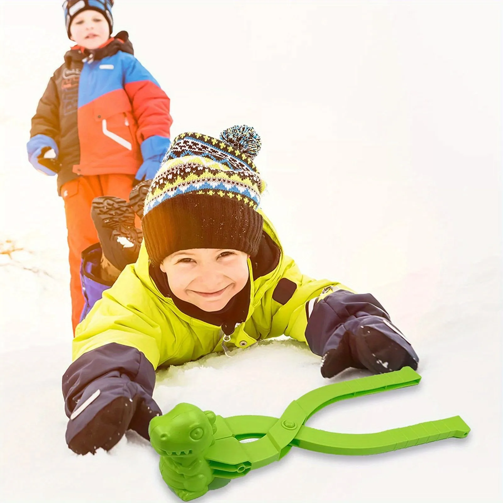 Kids Outdoor Snowball Clip and Shovel Set with Cute Bear Duck Mold