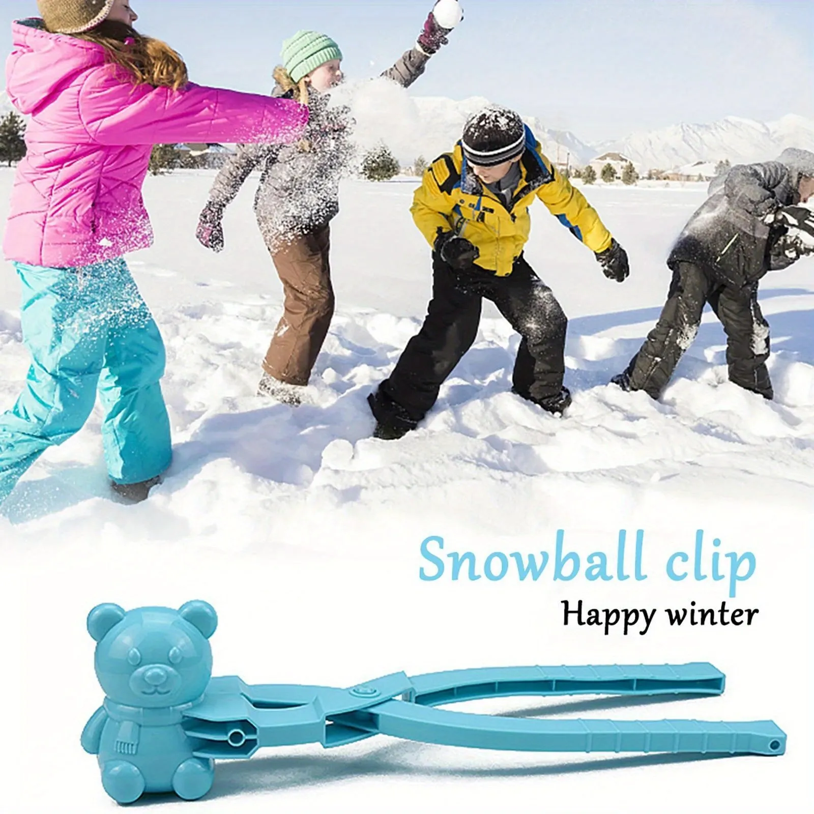 Kids Outdoor Snowball Clip and Shovel Set with Cute Bear Duck Mold