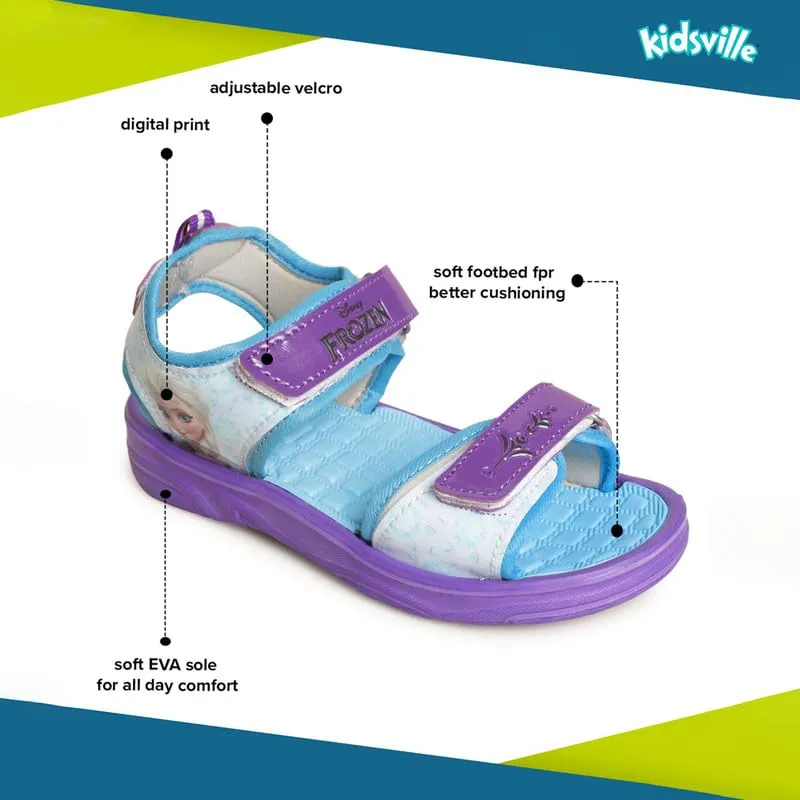 Kidsville Kids Girls Frozen Printed Purple Sandals