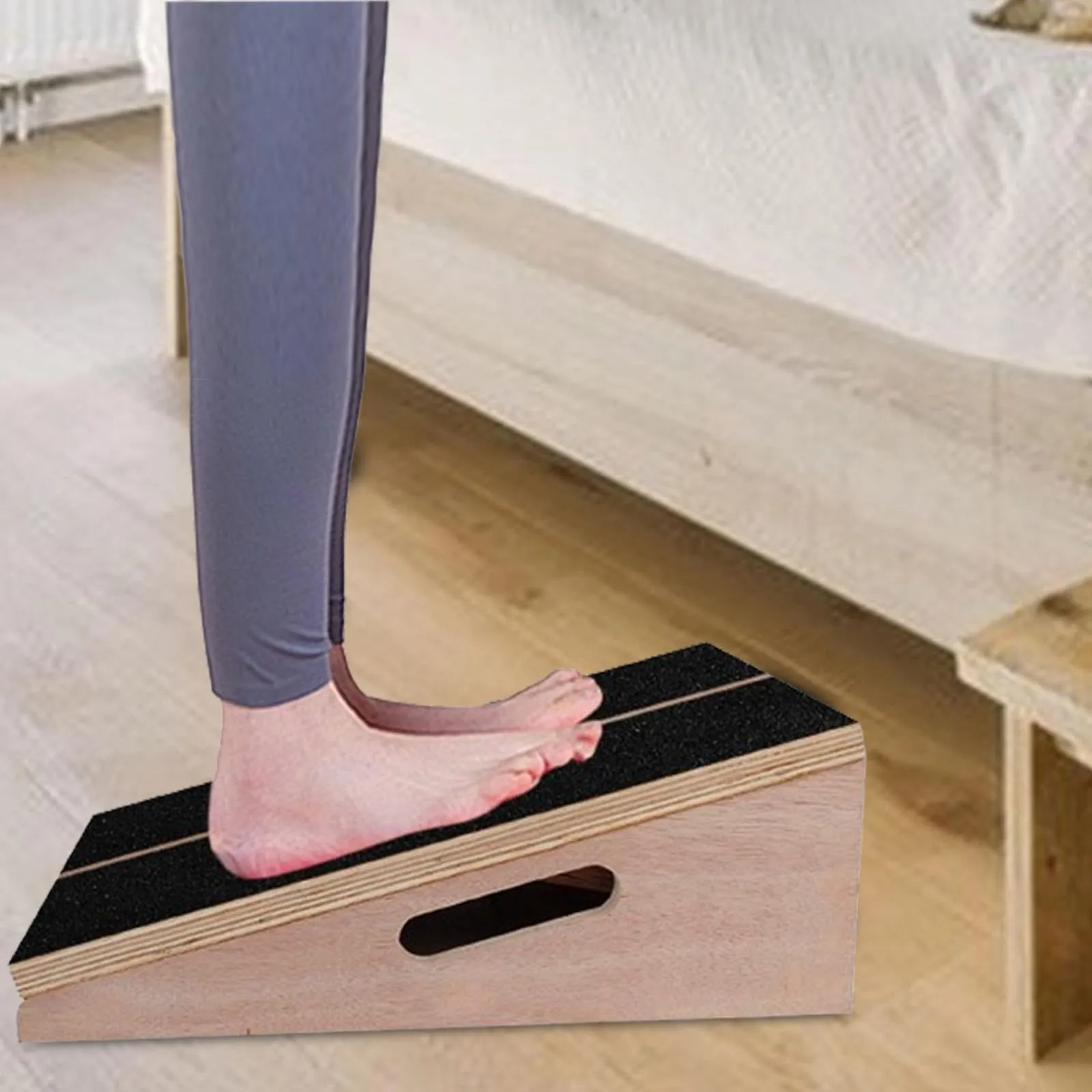 kowaku Slant Board Calf Stretcher Wood Incline Board Training Equipment Adjustable Leg