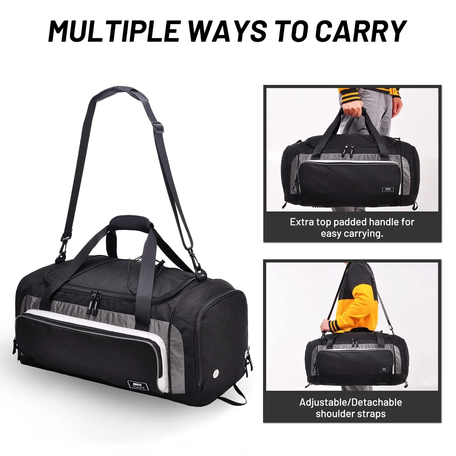 Large Sports Gym Bag Duffel Bag with Shoe Compartment