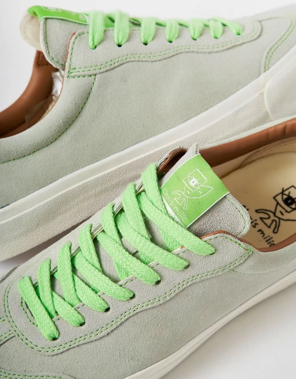 Last Resort AB VM004 Milic Suede Skate Shoes - Green Tint/White