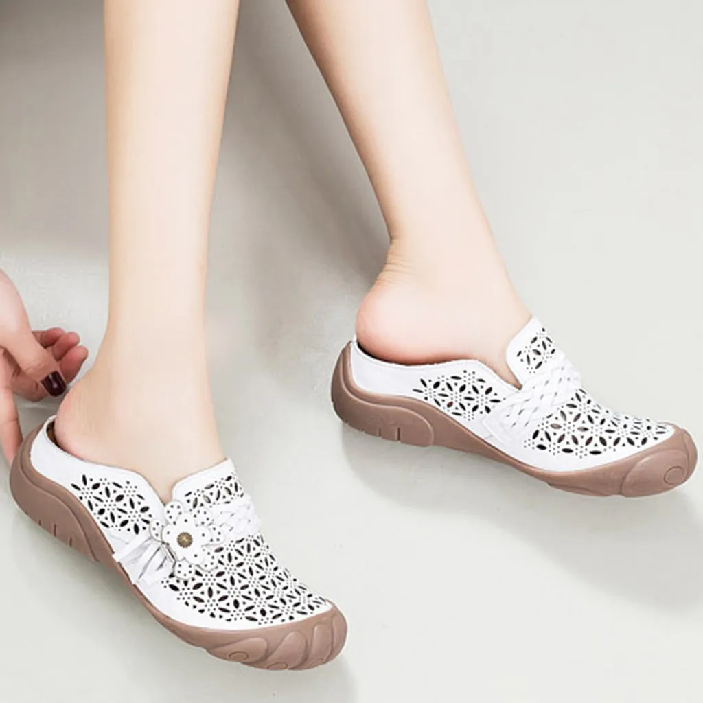 Leather Casual Flat Women's Shoes Sandals | Gift Shoes