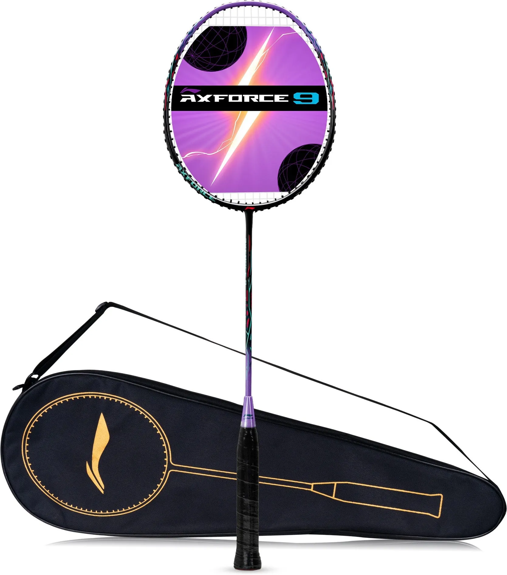 Li-Ning Axforce Strung Badminton Racquet (Black / Purple)