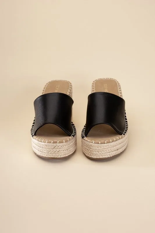 LOCK-1 Espadrille Mule Heels