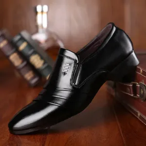 Luxury men's Leather Shoes Business Mens Dress Shoes Wedding Dress Loafers Pointy Black Shoes Oxford Breathable Formal Shoes 50