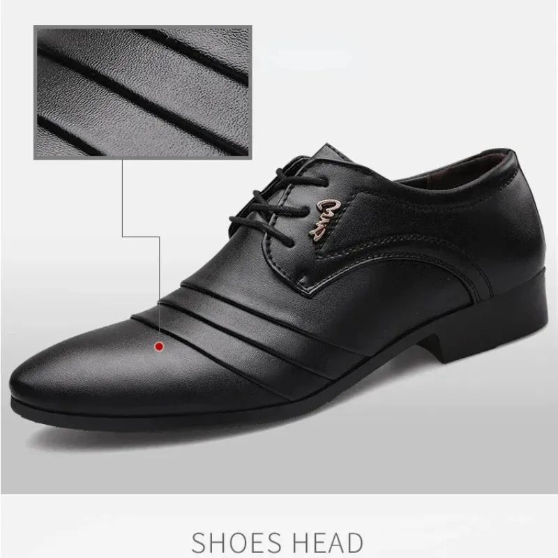 Luxury men's Leather Shoes Business Mens Dress Shoes Wedding Dress Loafers Pointy Black Shoes Oxford Breathable Formal Shoes 50