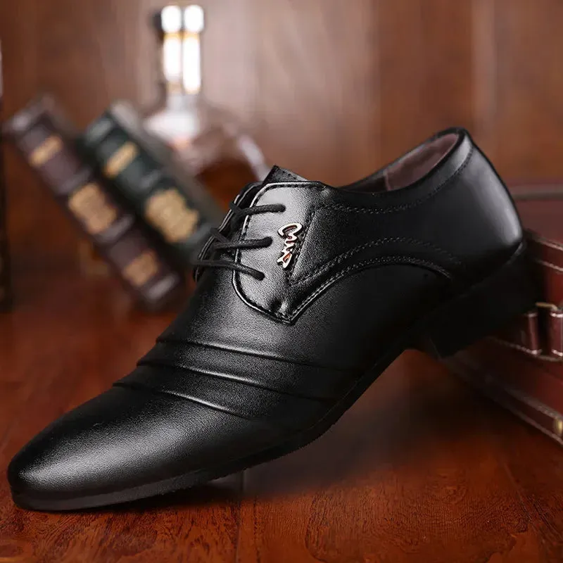 Luxury men's Leather Shoes Business Mens Dress Shoes Wedding Dress Loafers Pointy Black Shoes Oxford Breathable Formal Shoes 50