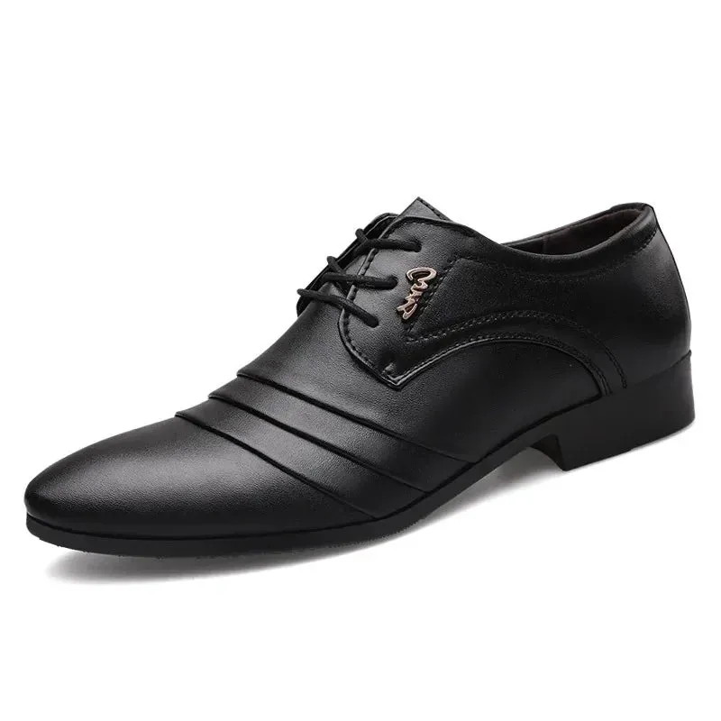 Luxury men's Leather Shoes Business Mens Dress Shoes Wedding Dress Loafers Pointy Black Shoes Oxford Breathable Formal Shoes 50