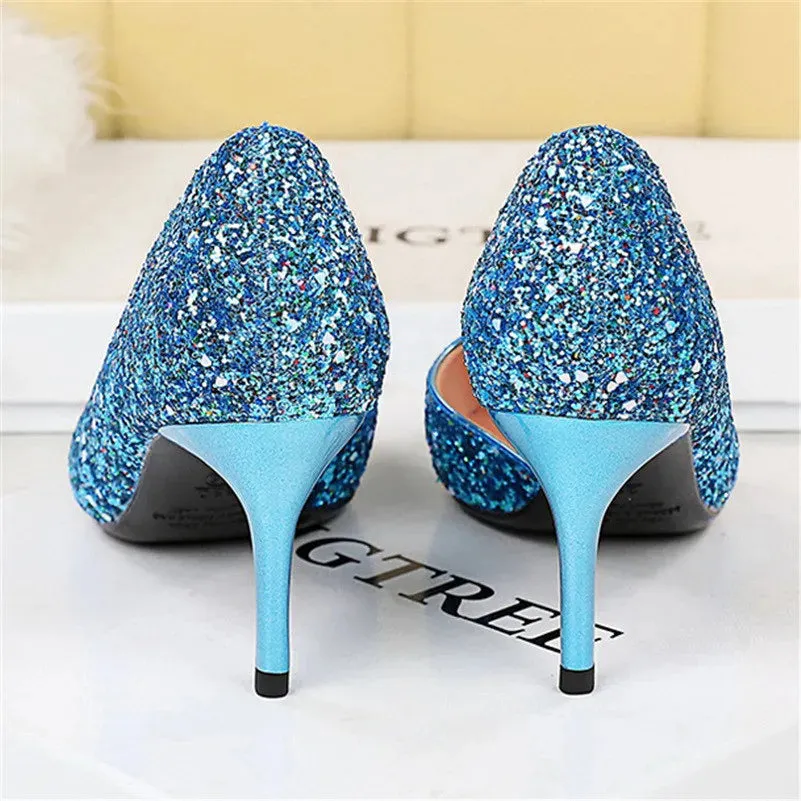 Magically Glittery High Heels Stiletto Sparkly Party Shoes