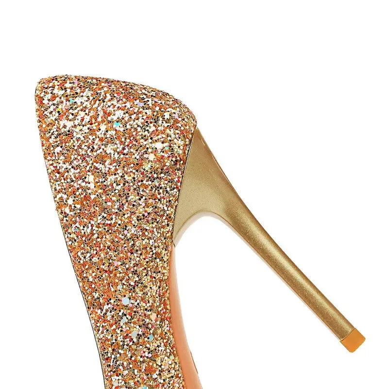 Magically Glittery High Heels Stiletto Sparkly Party Shoes