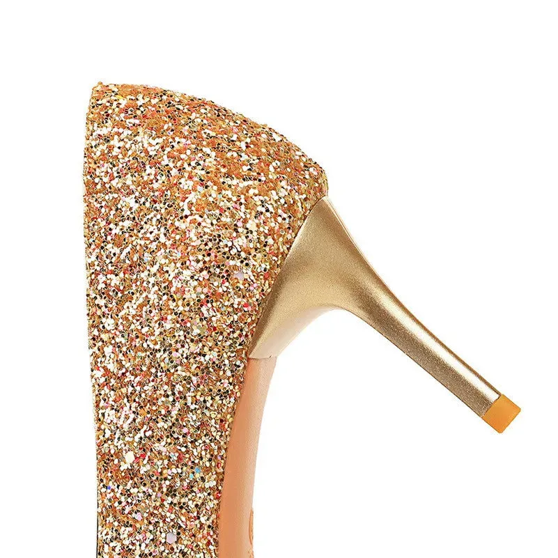 Magically Glittery High Heels Stiletto Sparkly Party Shoes