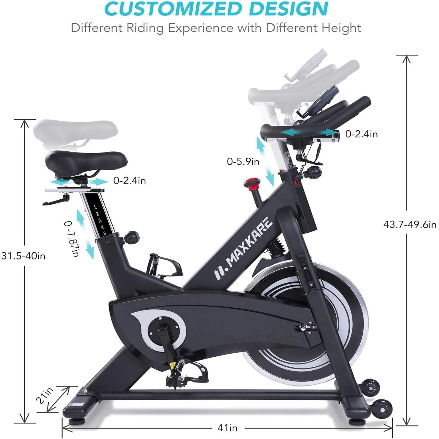 Magnetic Exercise Bikes Stationary Belt Drive Indoor Cycling Bike with High Weight Capacity Adjustable Magnetic Resistance w/LCD Monitor