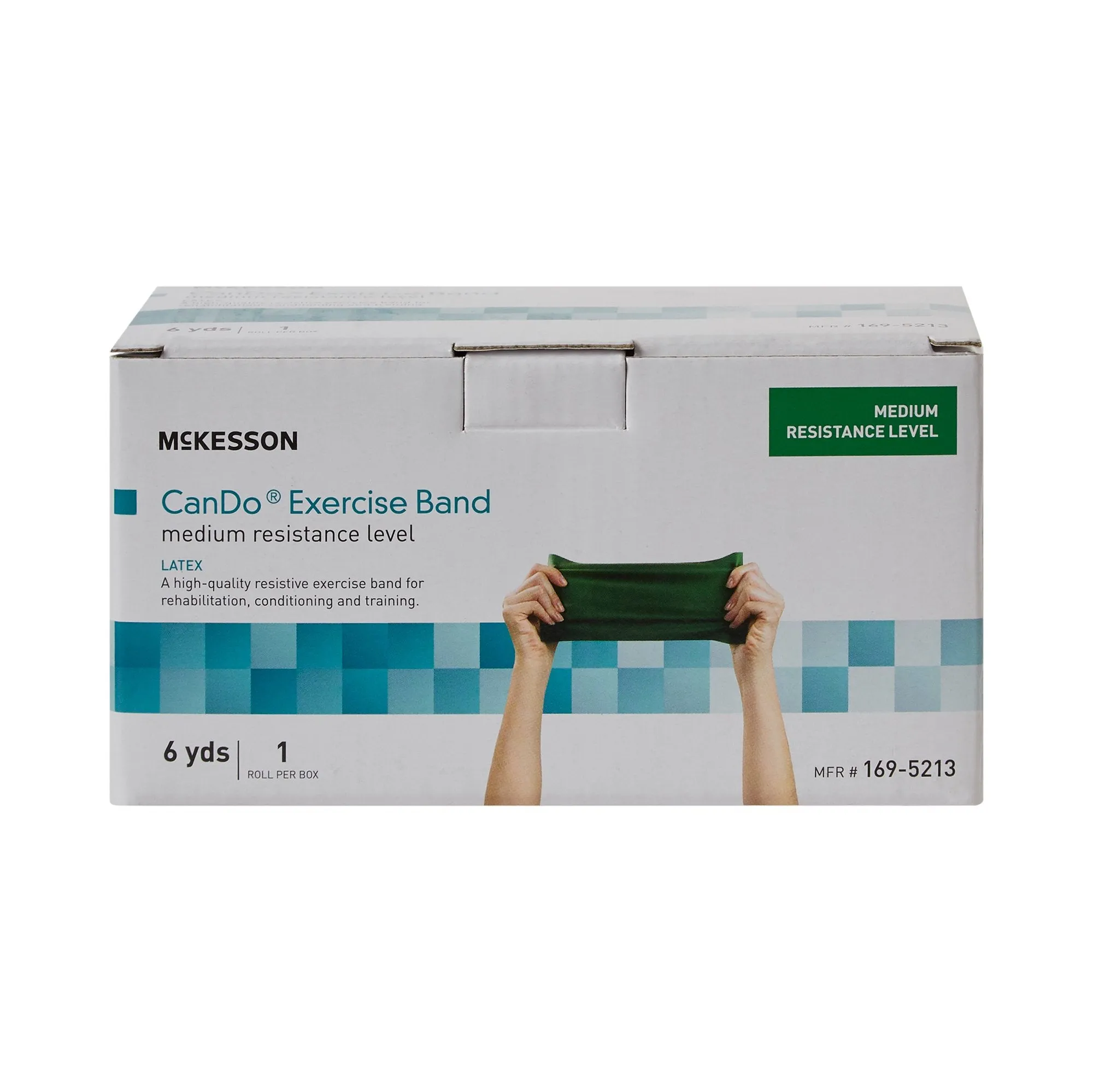 McKesson CanDo® Exercise Resistance Band, Green, 5 Inch x 6 Yard, Medium Resistance