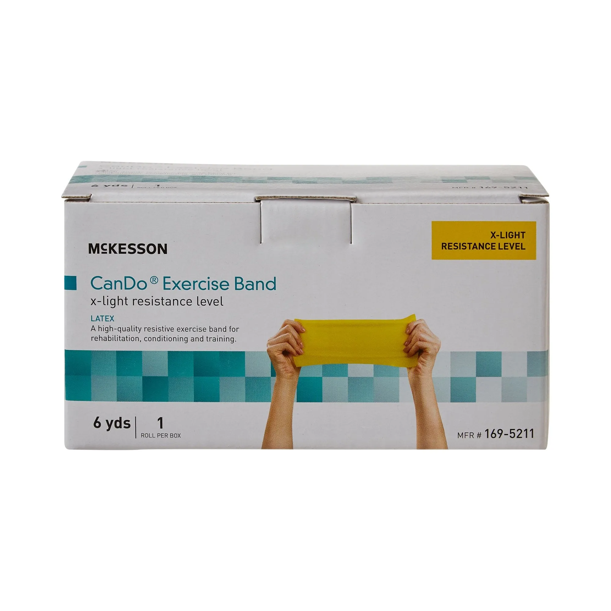 McKesson CanDo® Exercise Resistance Band, Yellow, 5 Inch x 6 Yard, X-Light Resistance