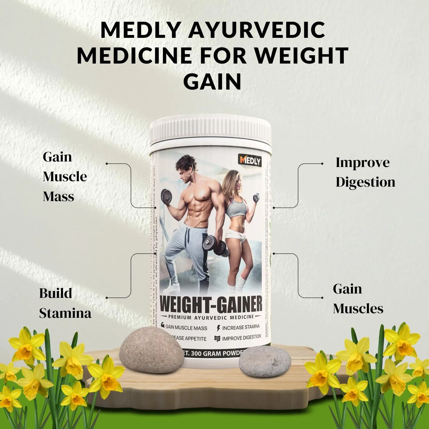 Medly Ayurvedic Weight Gainer Natural Supplement To Increase Mass and Muscle Gain Powder for men and women (300 gram)