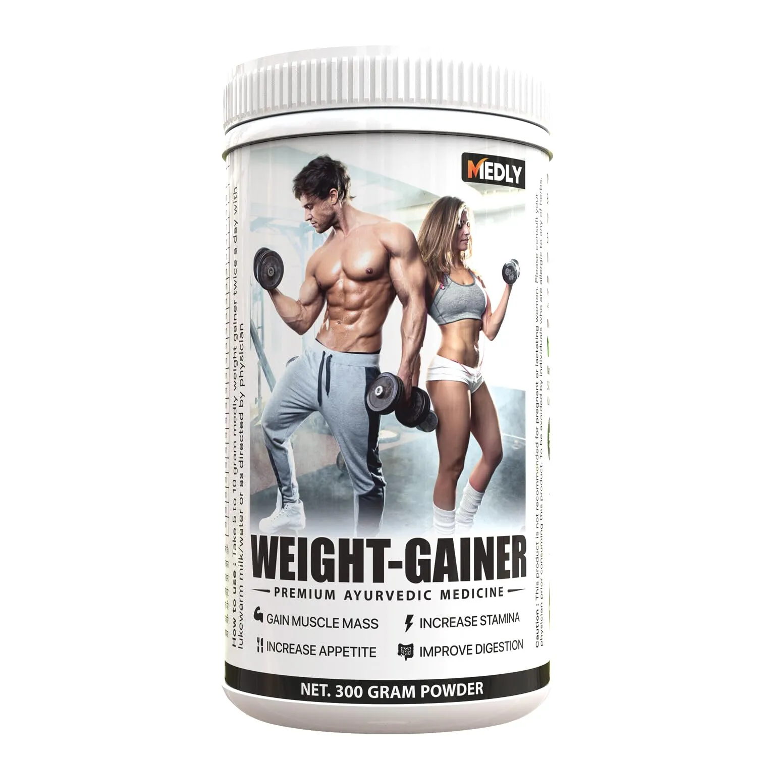 Medly Ayurvedic Weight Gainer Natural Supplement To Increase Mass and Muscle Gain Powder for men and women (300 gram)