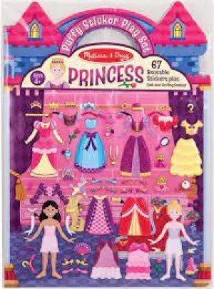 Melissa & Doug - 67 Reusable Puffy Sticker Plus Fold-and-Go Play Scenes! - Princess