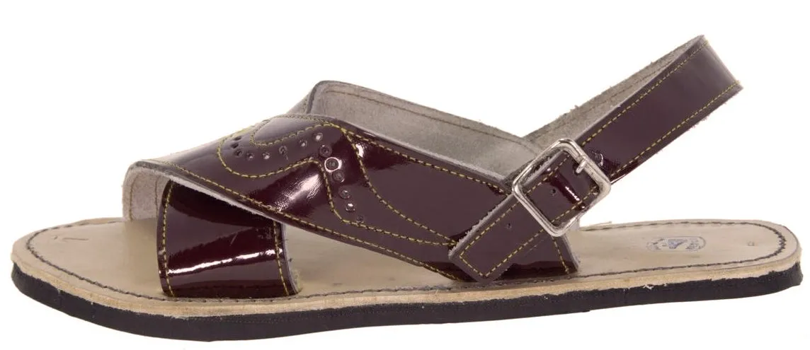 Men's Brown All Real Leather Mexican Huaraches Buckle Sandals Open Toe - H1