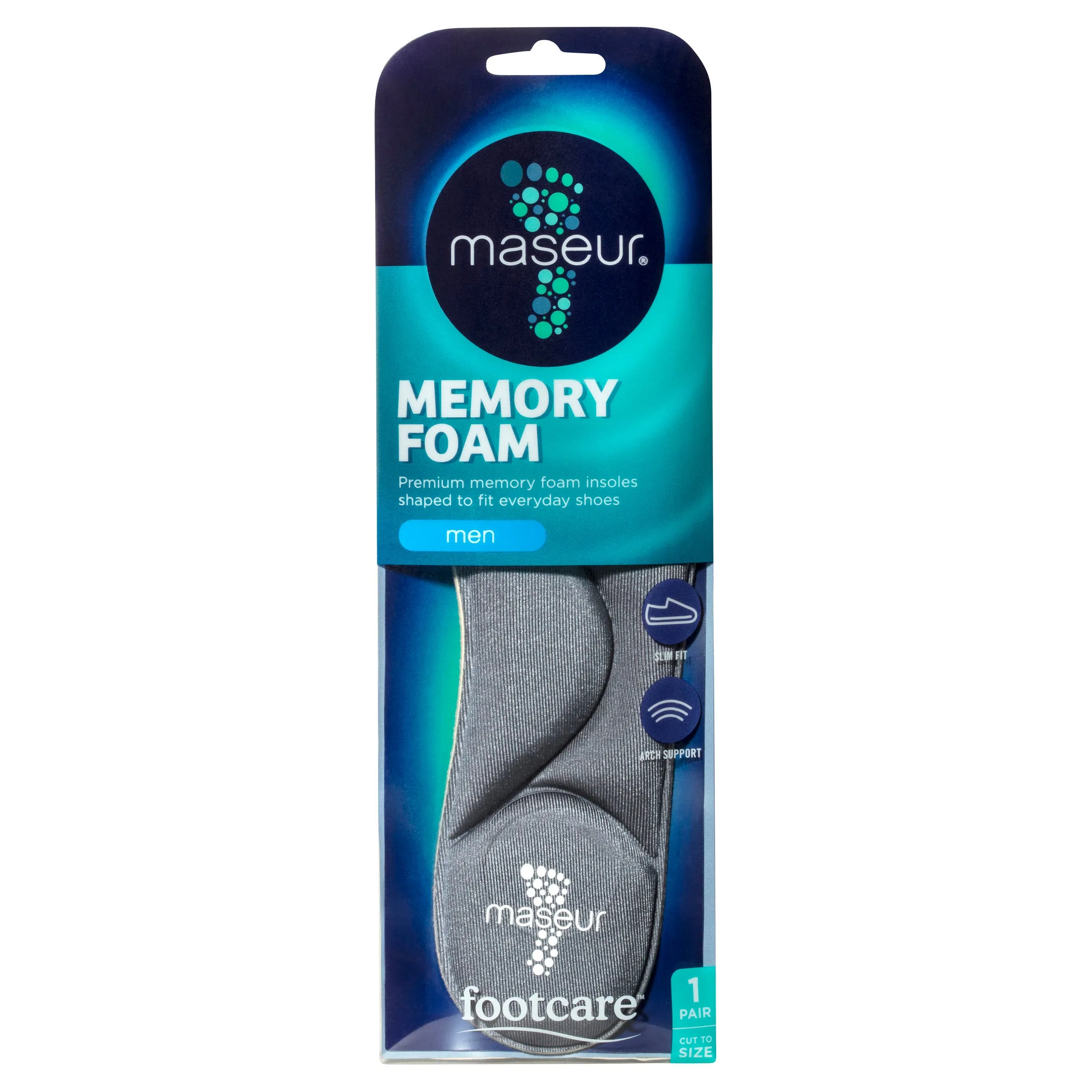 Men's Memory Foam Insoles, 1 pair