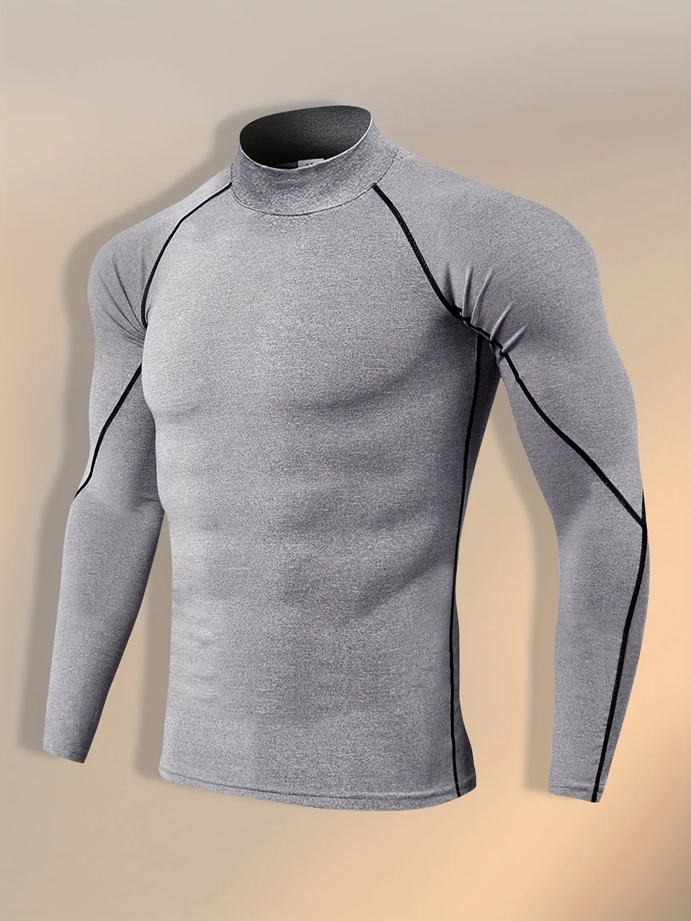 Mens Premium Long Sleeve Crew Neck Athletic Shirt - Moisture-Wicking, Quick-Drying, Four-Way Stretch, Body Shaping, Breathable, Anti-Odor Fitness Sportswear for Gym, Outdoor, Casual Wear - Soft, Comfortable, Lightweight, Versatile Top for Men