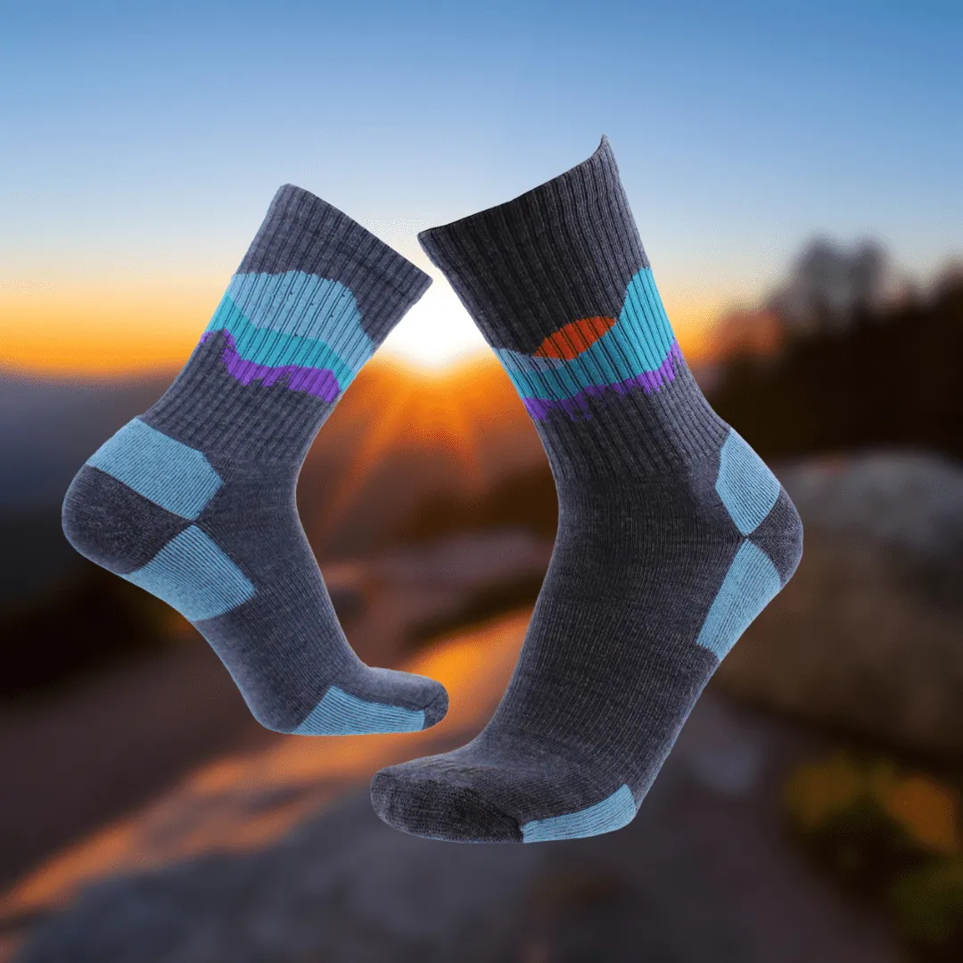 Merino Wool Hiking Socks For Men & Women - Sunset