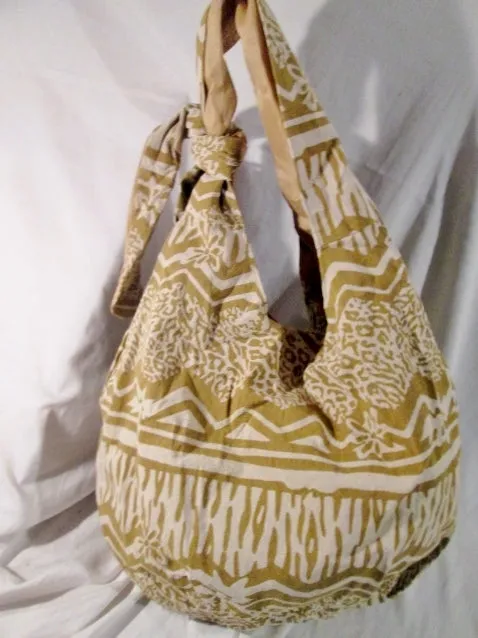 NEW ARKASH slouch sling satchel shoulder bag vegan BATIK BROWN WHITE Wild