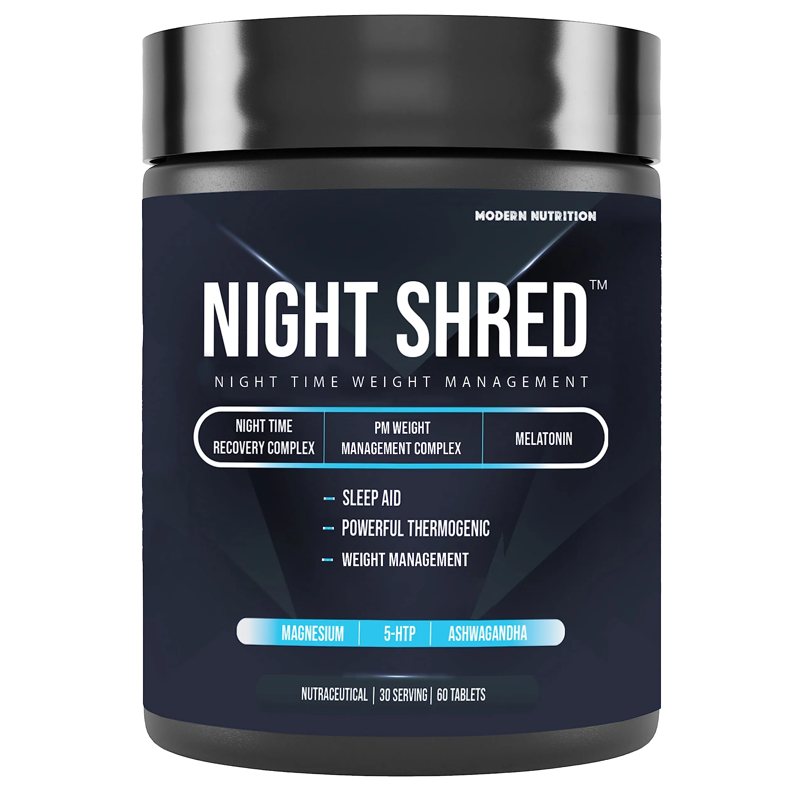 Night Shred | Advanced Night Time Fat Burner for Men Women | Natural Sleep | Appetite Suppressant | Powerful Thermogenic | Weight Loss Supplement | Belly Fat Burner for Men Women | Hydroxycut | CLA | L-Carnitine | Melatonin 5mg | 60 Tab