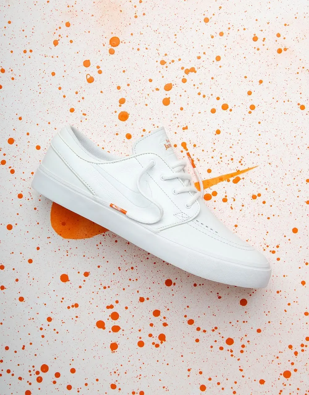 Nike SB 'Orange Label' Zoom Janoski OG  ISO Skate Shoes - Triple White/Orange