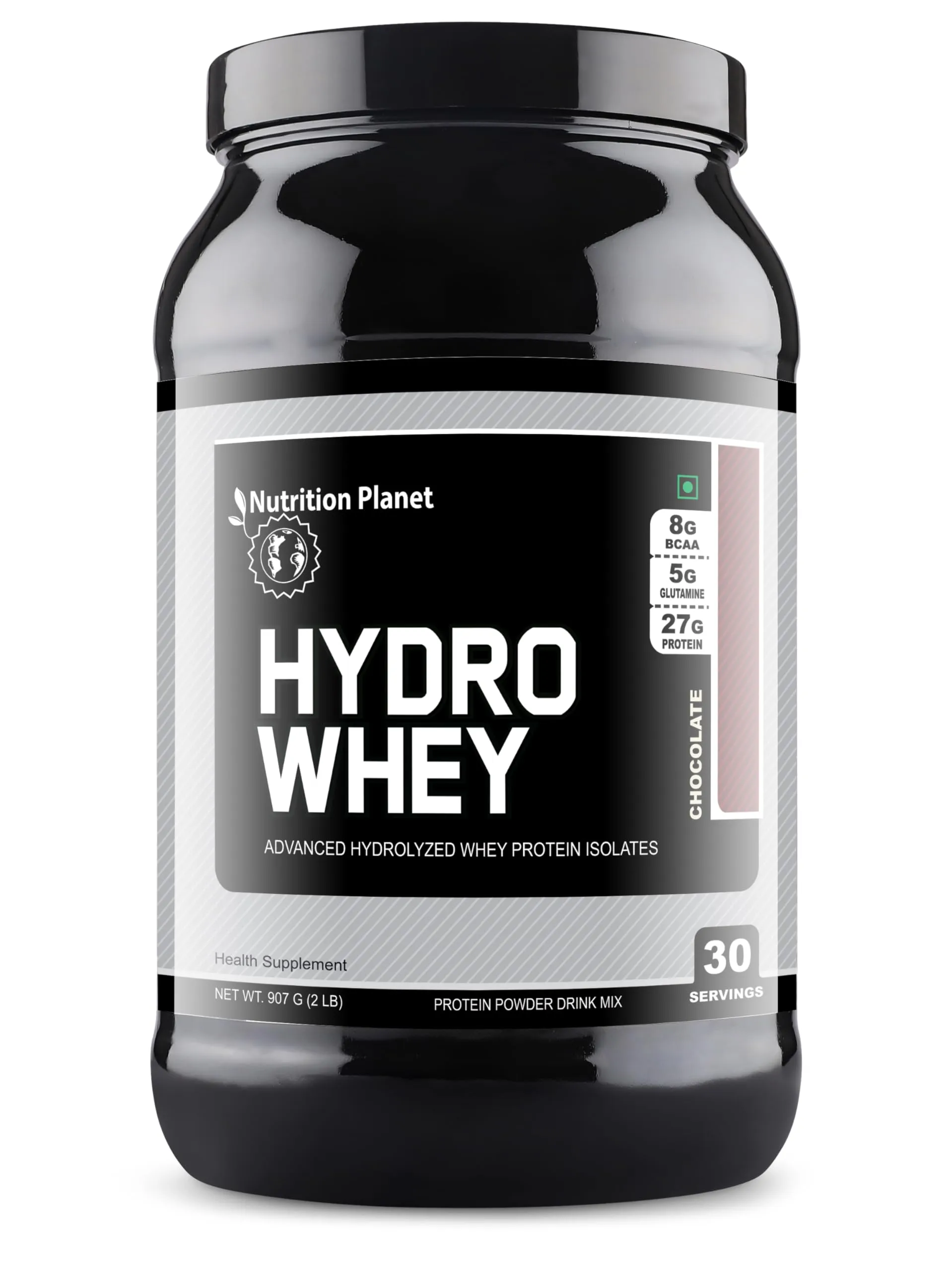 Nutrition Planet Hydro Whey Protein, Chocolate, 2lb[907g], 30 Servings