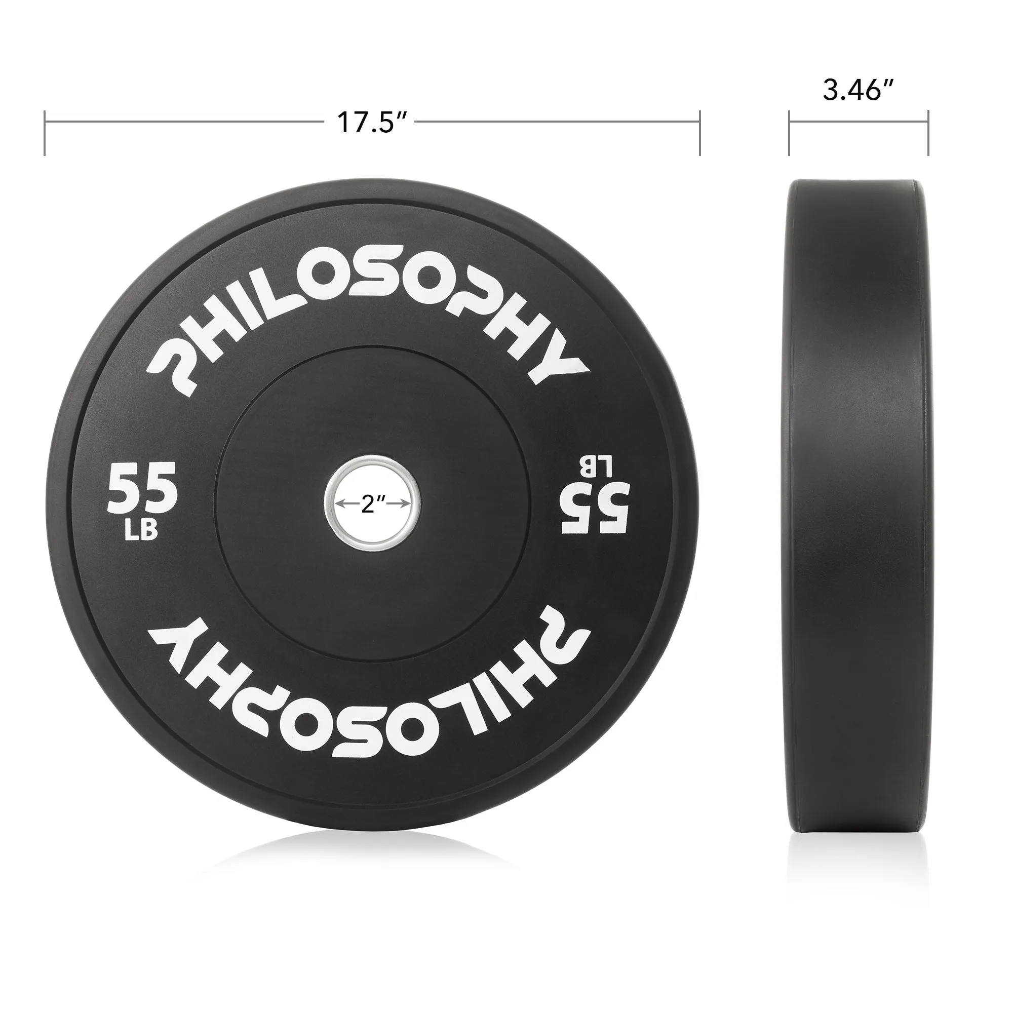 Olympic 2-Inch Rubber Bumper Plate - Black, Single Weight Plate