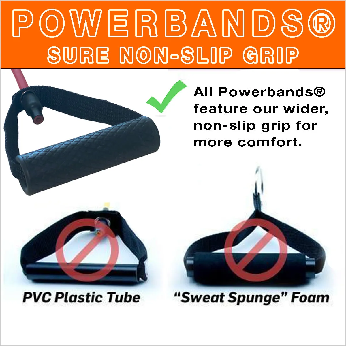 Powerbands (6) Resistance Bands BUNDLE (Tension Range 3-90 lbs)