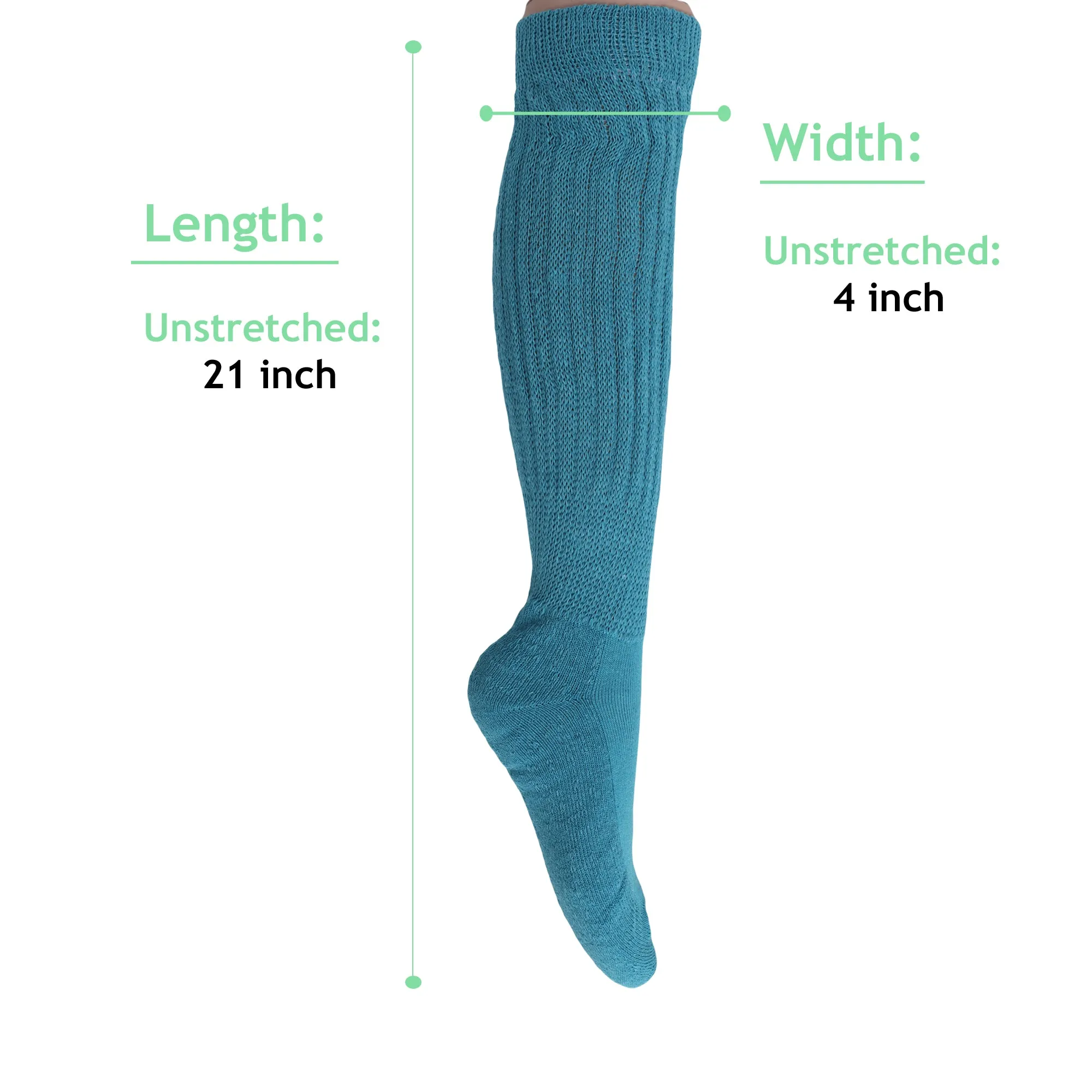 Premium Slouchy Scrunch Socks for Women Capri Blue Color