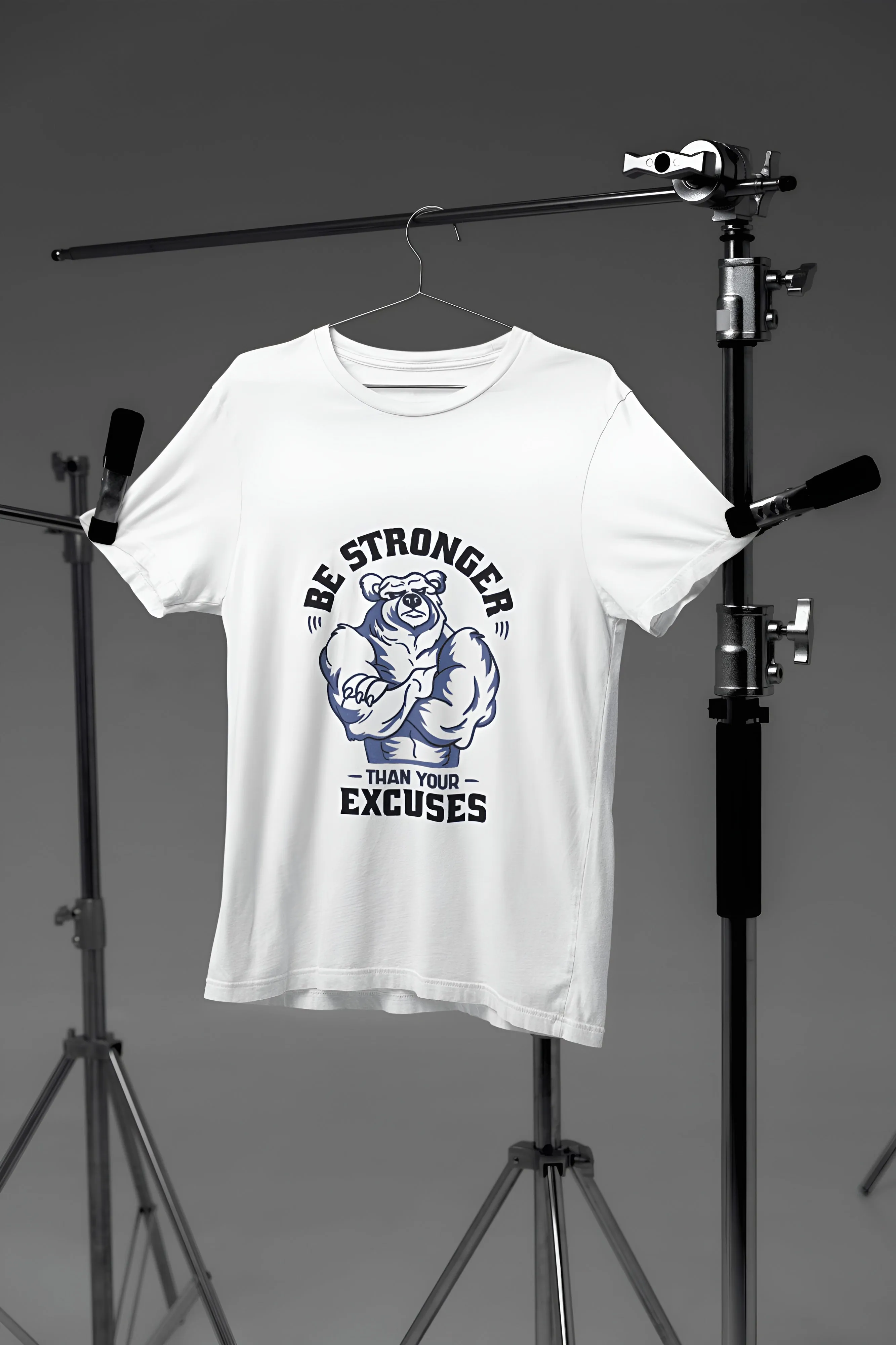 "Be Stronger Than Your Excuses" Printed Gym T-Shirt for Active Workouts