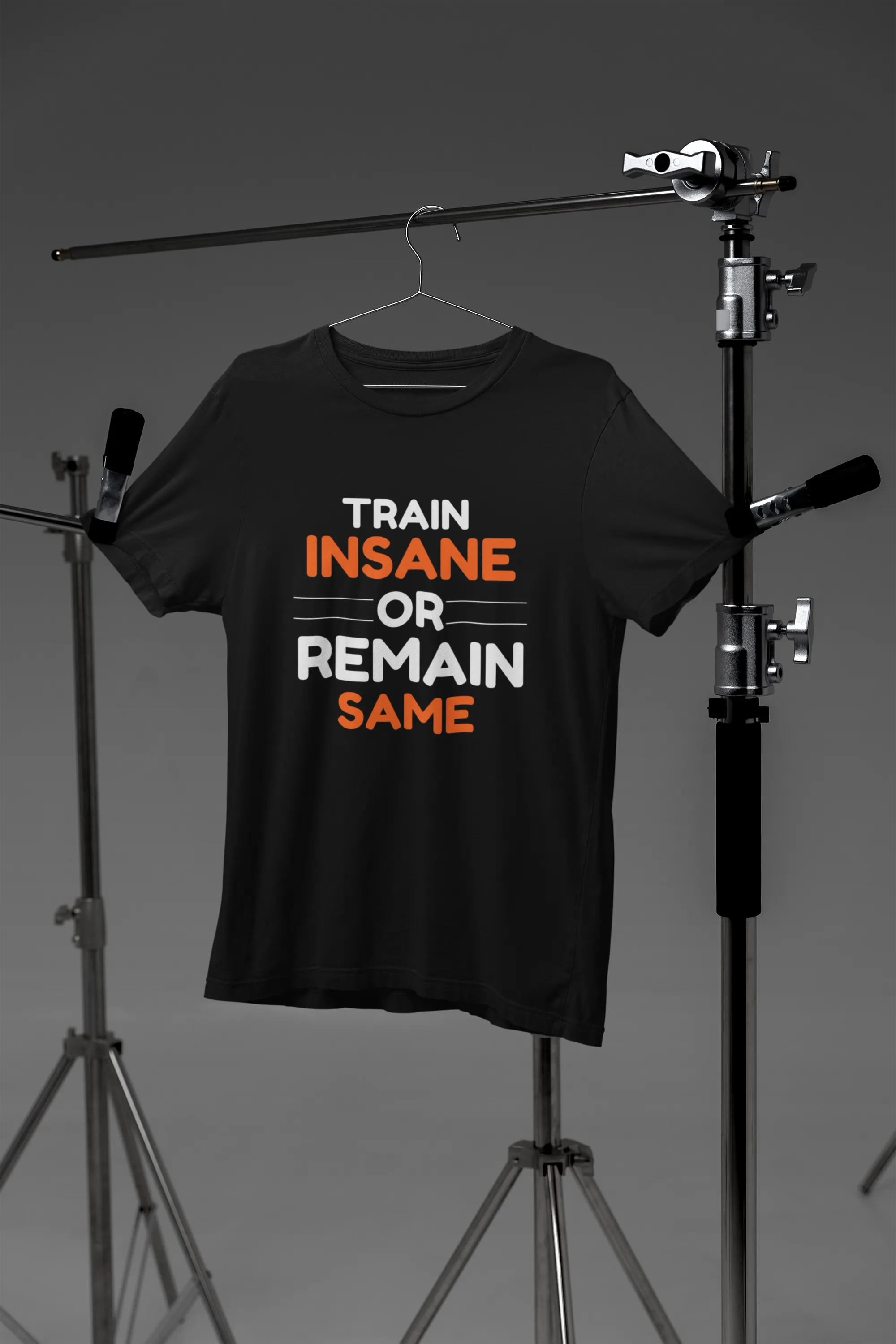 "Train Insane Or Remain Same" Premium Printed Gym T-Shirt for Active Workouts