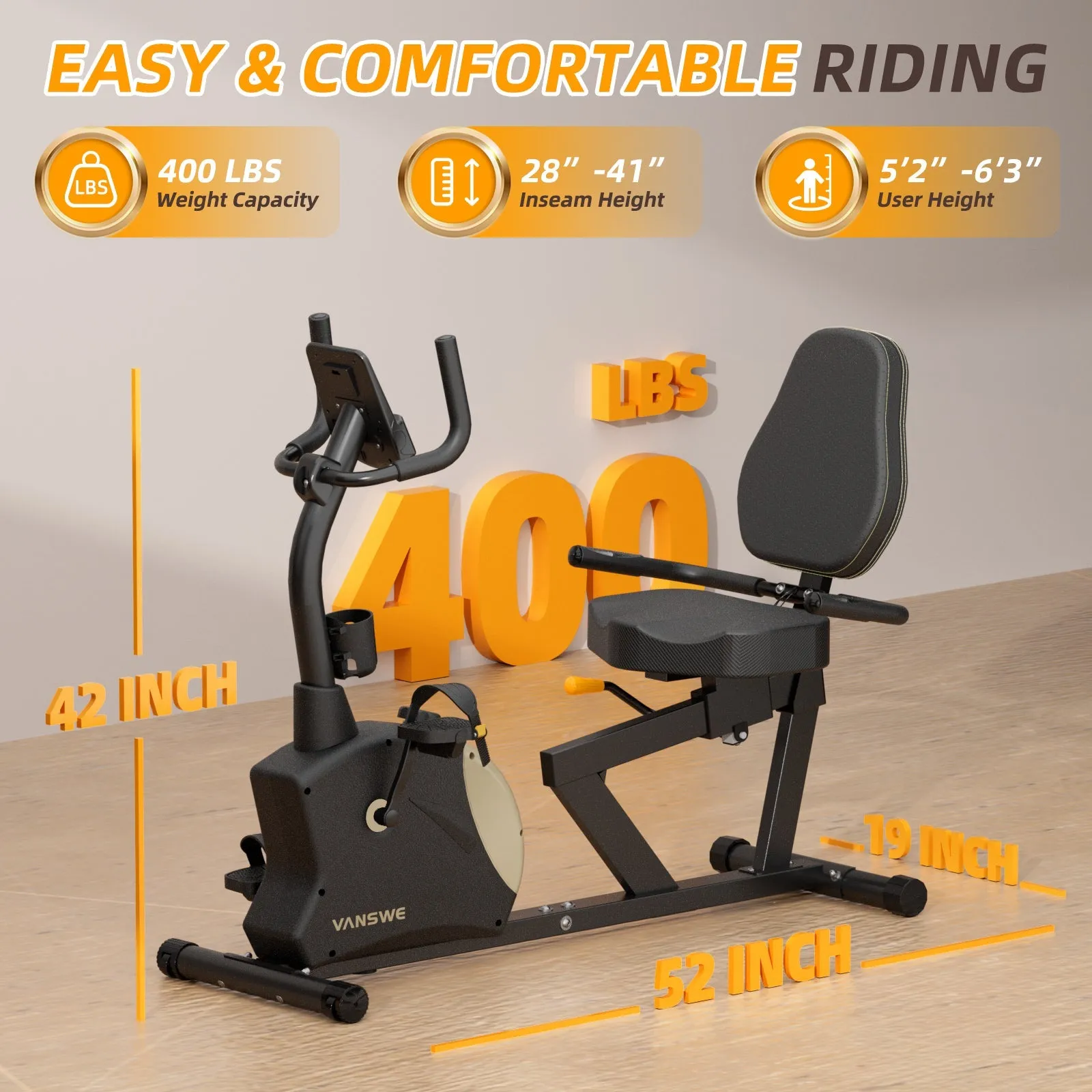 Recumbent Exercise Bike (2024) for Adults Seniors Home Cardio Workout and Physical Therapy