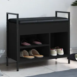 Shoe Bench Black 65.5x32x57.5 cm Engineered Wood