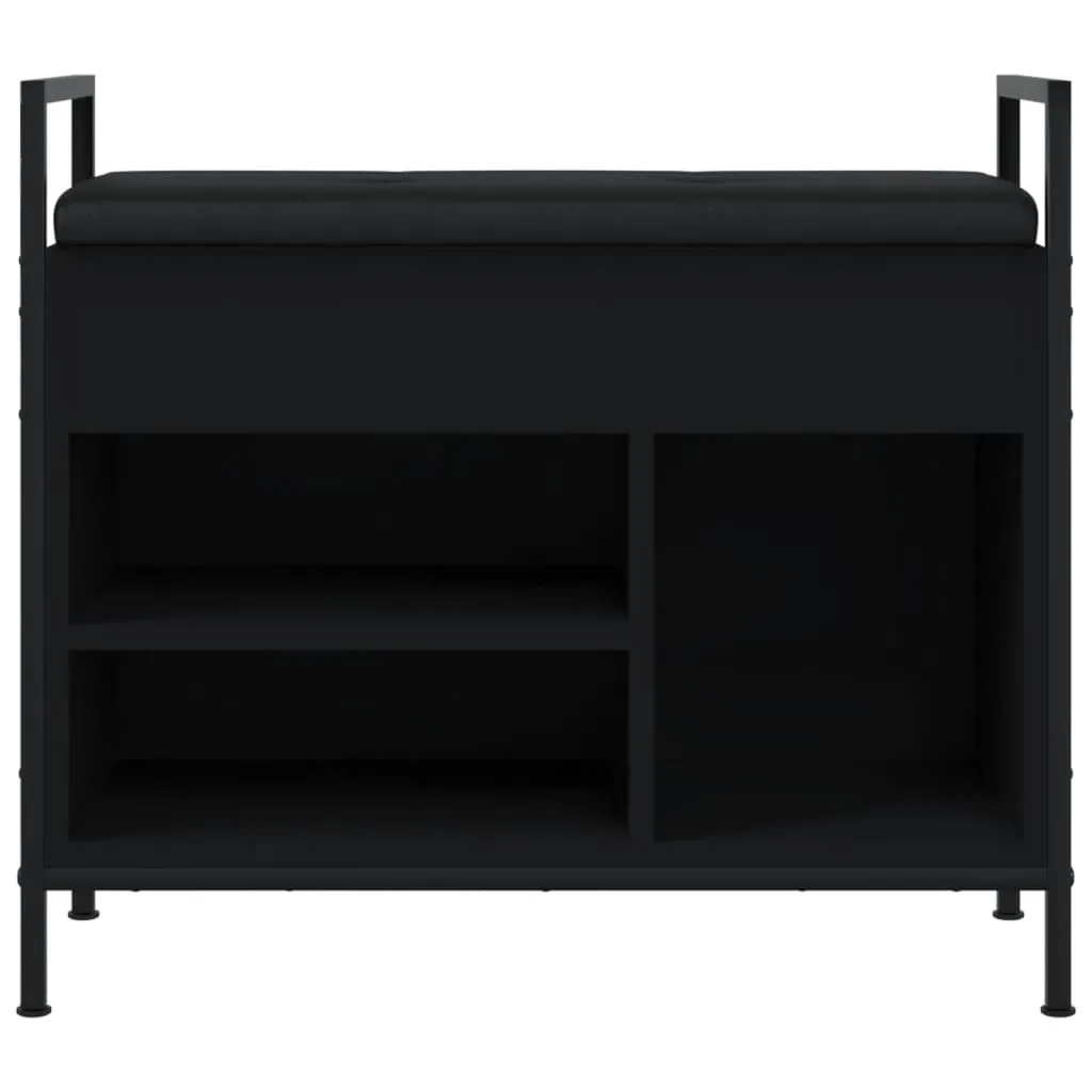 Shoe Bench Black 65.5x32x57.5 cm Engineered Wood