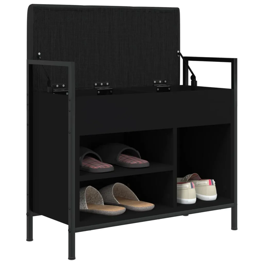 Shoe Bench Black 65.5x32x57.5 cm Engineered Wood