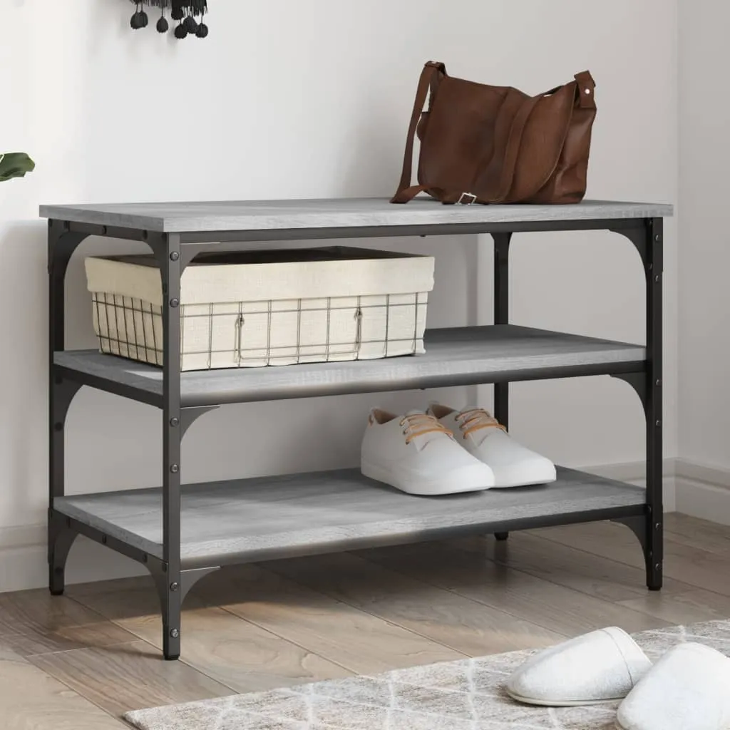 Shoe Bench Grey Sonoma 70x38.5x49 cm Engineered Wood