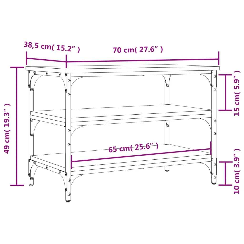 Shoe Bench Grey Sonoma 70x38.5x49 cm Engineered Wood