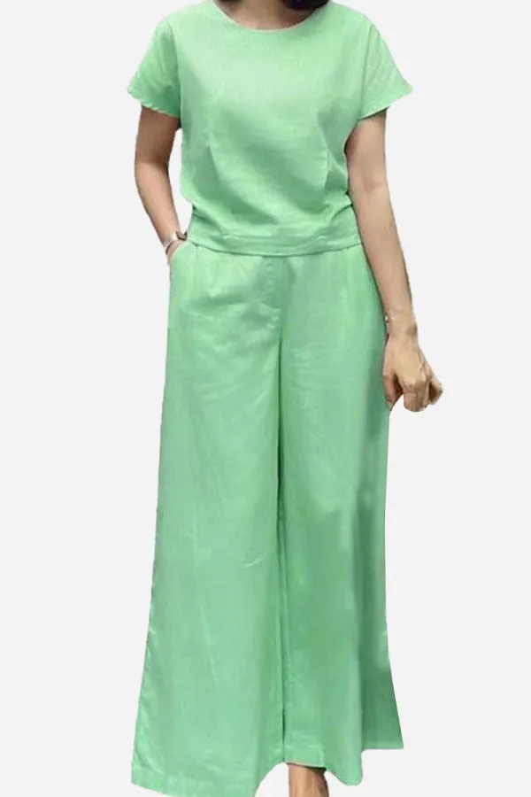 Short-Sleeved Bell Pants Two-Piece Set